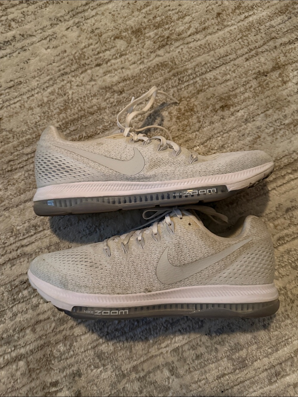 Nike Women's Light Grey Zoom Running Sneakers